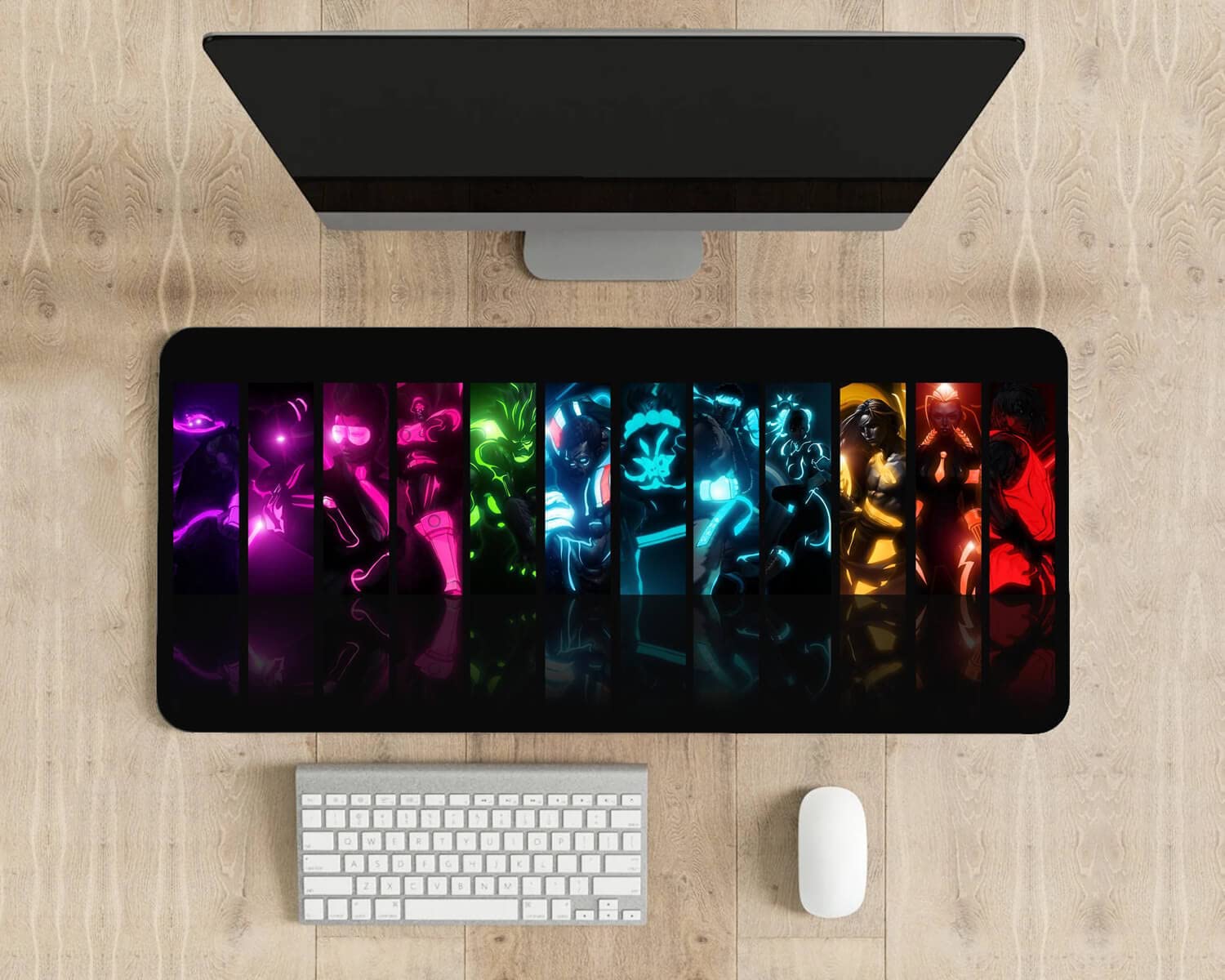 Tappetino per mouse da gioco grande, tappetino per mouse personalizzato con bordi cuciti con immagine e testo, forniture per scrivania da ufficio 60 x 30 cm