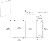 Vista 3 de Gatco 1561 Latitude II - Espejo minimalista sin marco, de montaje fijo, cromado, 30 pulgadas de alto x 22 pulgadas, con montaje en pared