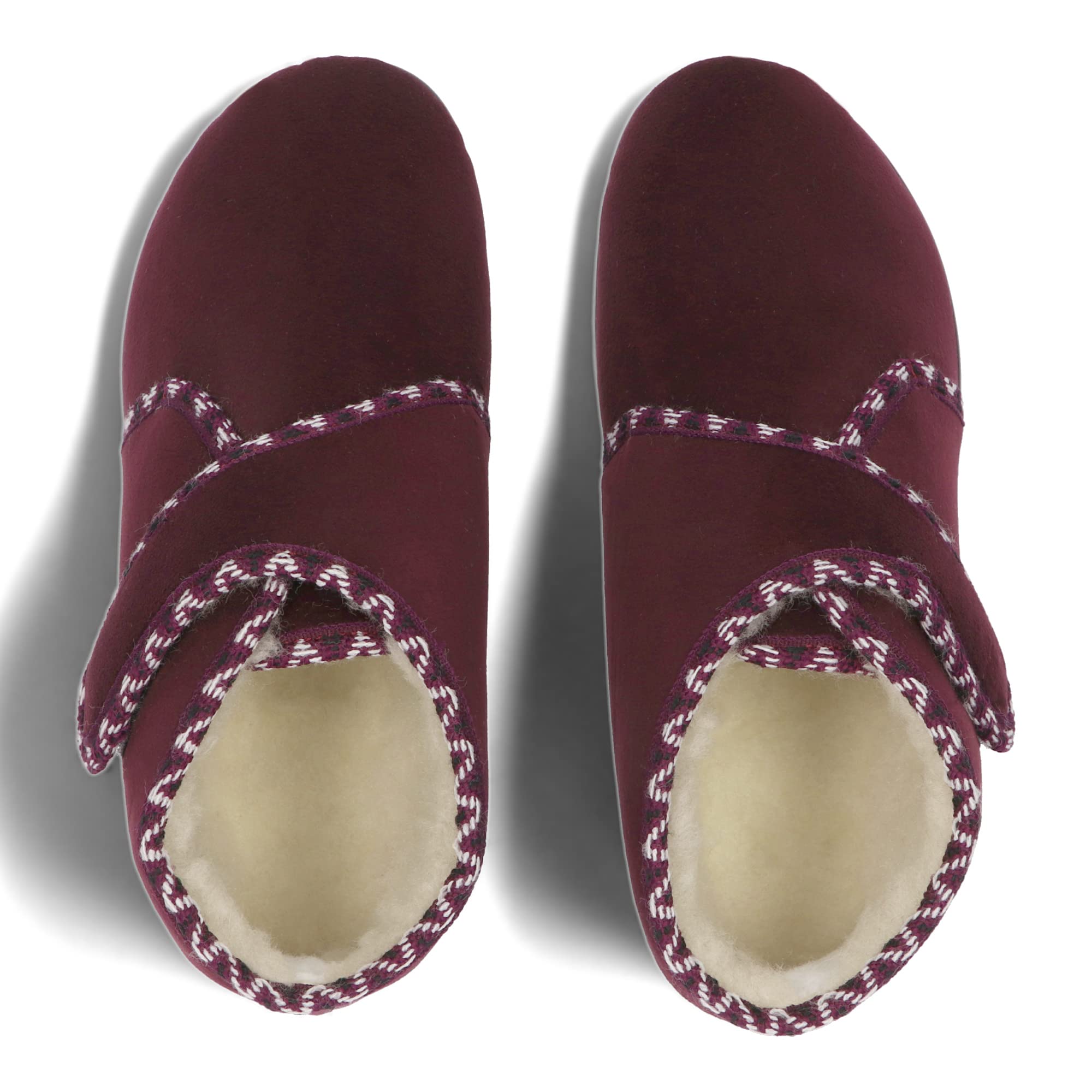 BAWAL Pantofole calde da donna, in velluto, foderate con lana, chiusura in velcro, 36, 37, 38, 39, 40, 41 EU
