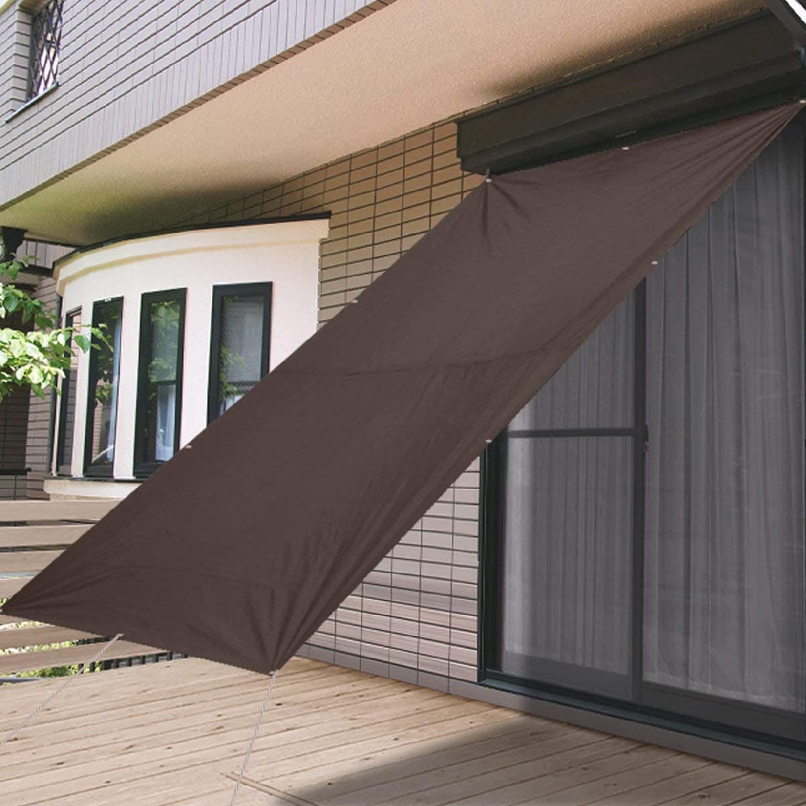 Wodoodporny żagiel przeciwsłoneczny 2 x 5 m, 95% ochrona przed promieniowaniem UV, na zewnątrz, na patio, do ogrodu, na kemping i imprezy, idealny na taras, z liną