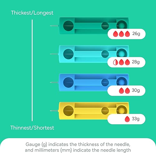 Miniatura 5 de OWell Kit de dispositivo de punción + 100 lancetas estériles O'WELL Twist Top, calibre 33 (para pieles más delgadas)
