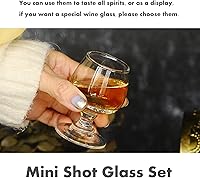 Vista 6 de Juego de 6 mini vasos de chupito de 1.75 onzas, transparentes, súper lindos, perfectos para degustar brandy - Snifters de vidrio