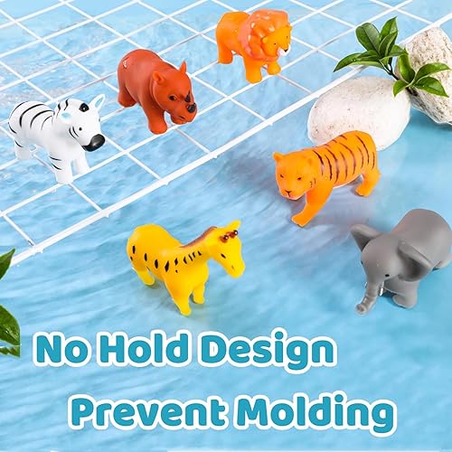 Miniatura 3 de WQTHE Juguetes de baño para bebés sin moho, para bebés de 6 a 12 años y niños pequeños de 1 a 3 años, juguetes de bañera sin agujero sin moho (combo