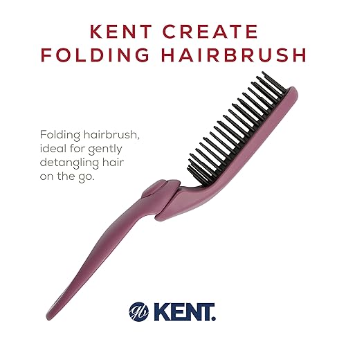 Miniatura 3 de Kent KCR10 Create - Cepillo de pelo plegable para peinar cabello corto, cepillo de viaje para hombres y mujeres, antiestático, estimulante del cuero