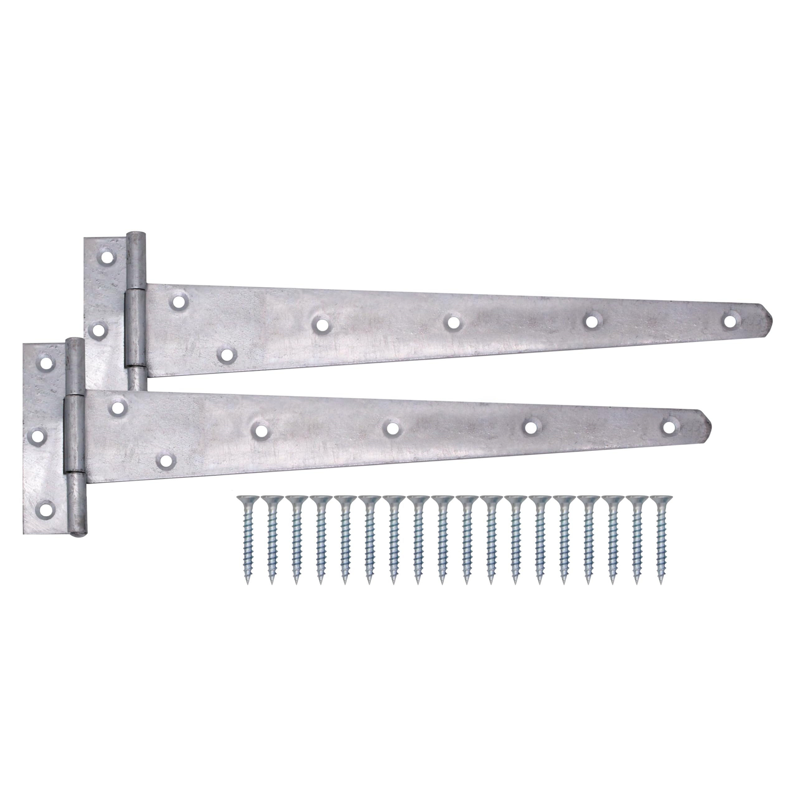 EAI Galvanised Gate Tee Hinges - 600mm / 24 Inch Extra Heavy Duty T Hinges for Wooden Gates, Doors & Sheds - 2 Pack
