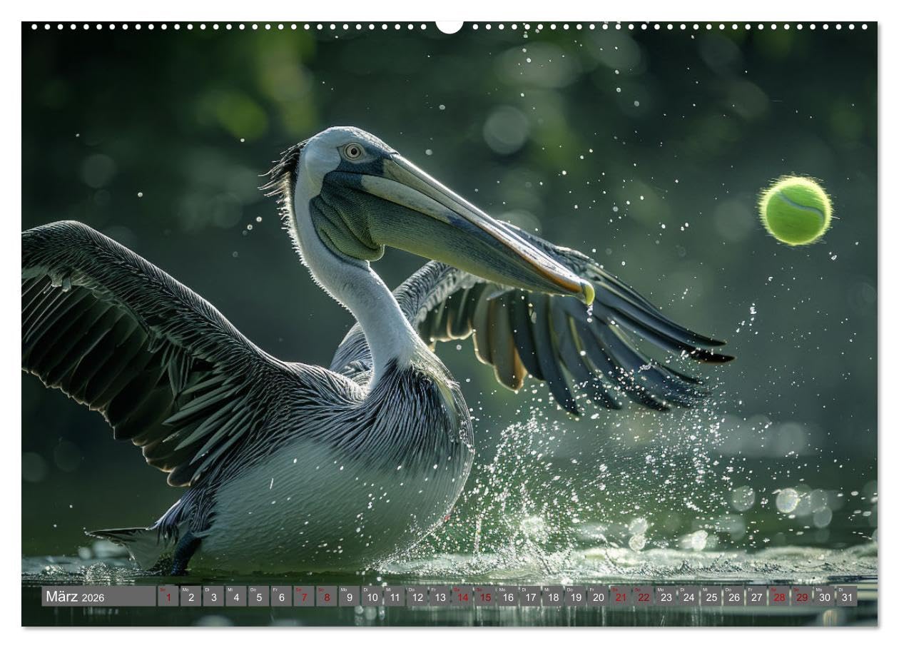 Tierische Balljunkies (hochwertiger Premium Wandkalender 2026 DIN A2 quer), Kunstdruck in Hochglanz: Ballsport und Tiere zusammen, das garantiert eine lustige Zeit