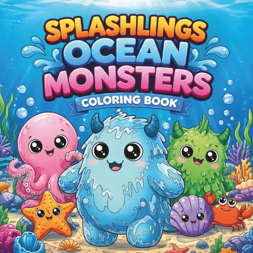Splashlings: Ocean Monsters Coloring Book: Fun & Easy Coloring Pages of Adorable Ocean Monsters, Sea Creatures, and Underwater Adventures for Kids, ... (My First 101 Coloring Book Series)