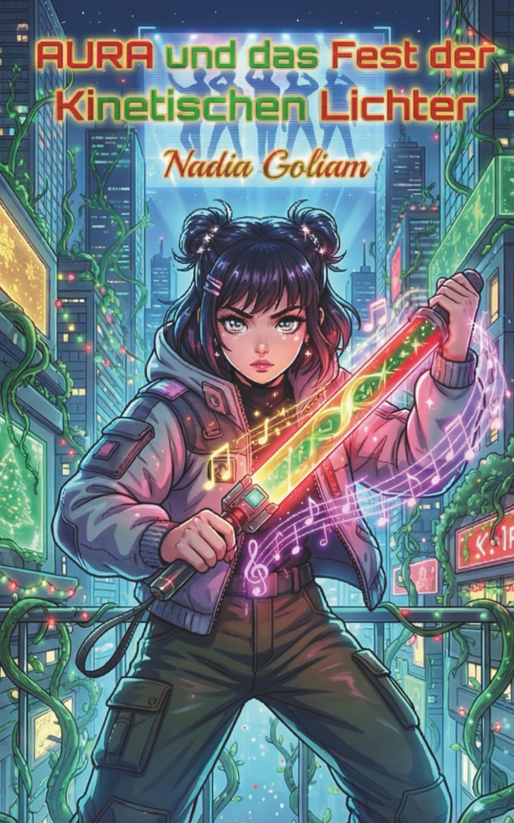 AURA und das Fest der Kinetischen Lichter: Ein K-Pop Solarpunk Roman. Hörbuch und K-Pop Songs inklusive.