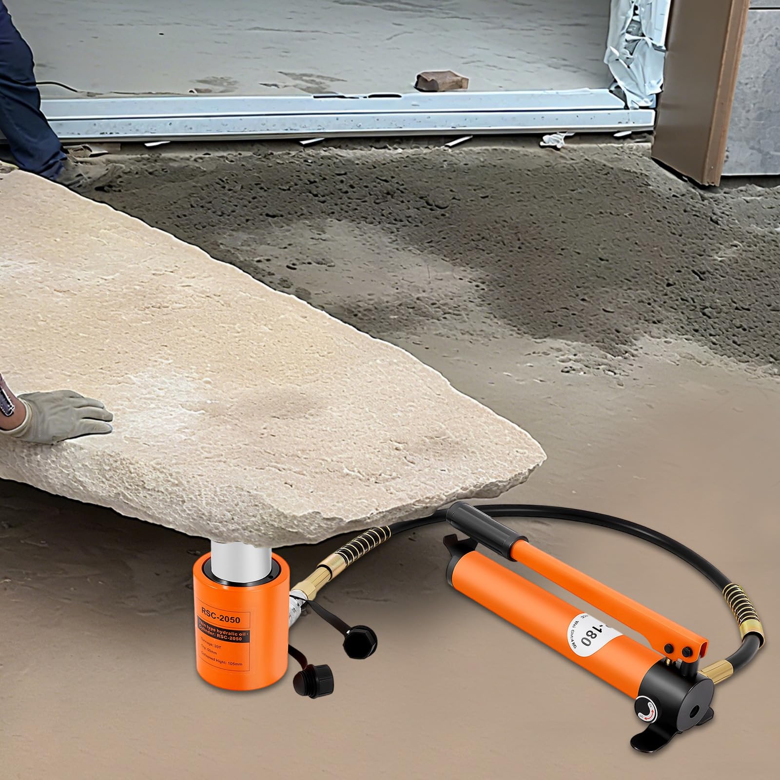 Cilindro hidráulico, bomba hidráulica manual, gato hidráulico de mano, prensa hidráulica de taller, prensa hidráulica manual 20T con manguera de 1 m para taller, montaje y reparación