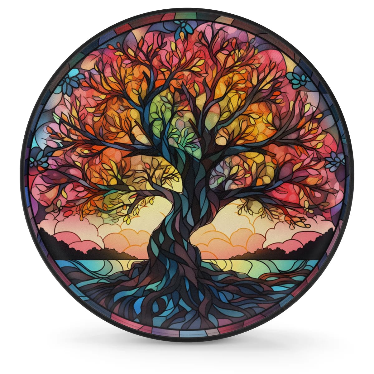 Spare Tire Cover for RV Trailer, Glass Tree Tire Covers Universal Fit for Travel Trailer Camper Jeep RV SUV Truck Waterproof Wheel Cover (16 inch for Diameter 29” - 31”),A-728