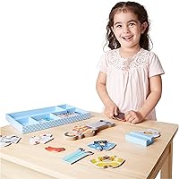 Vista 3 de Kit de juego de simulación muñeca magnética Julia para vestir, muñeca de madera (más de 25 piezas)