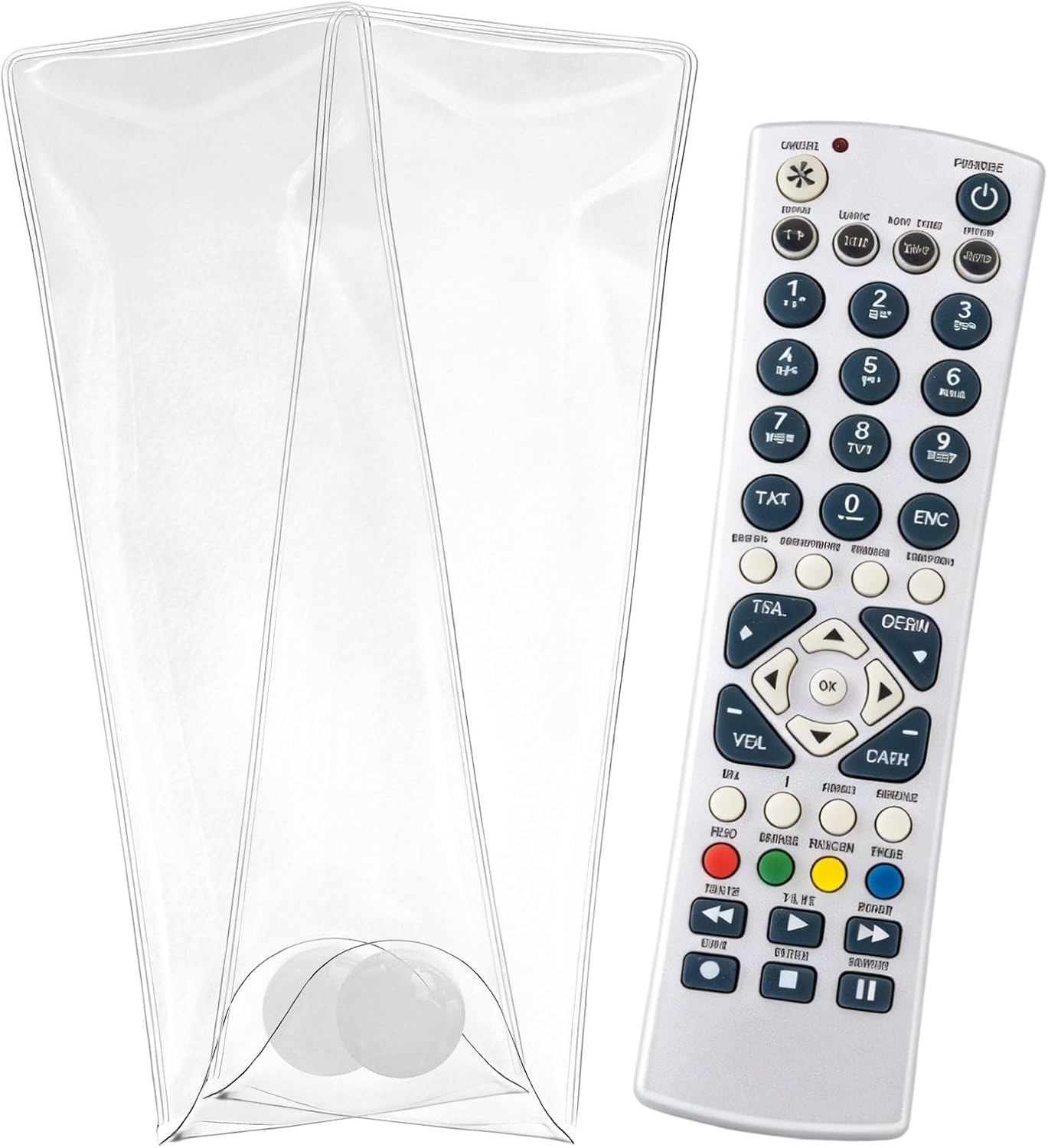 2Pcs Remote Control Cover Protector (7" x 2.4") Transparent Waterproof Flexible Protective Sleeve Wrap Bag Universal TV Controller Protective Case for Air Conditioning Television