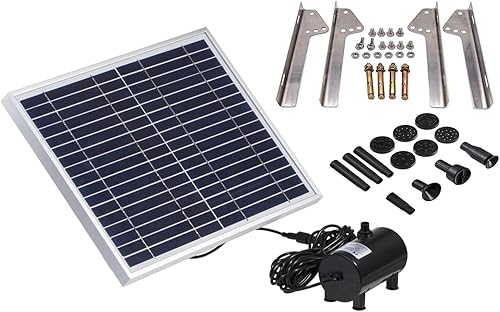 Miniatura 4 de Lewisia Kit de bomba de agua solar de 10 W con cabezales de pulverización de hongos y flores para estanque de bricolaje, piscina, jardín, patio,