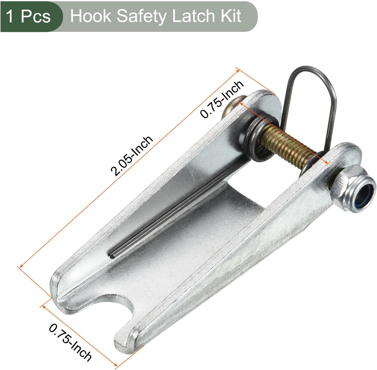 YOKIVE Hook Safety Latch Kit, Metal Towing Receiver Hitch Replacement | Great for Clevis Hooks Trailer (Silver Tone, 2.05-Inch)