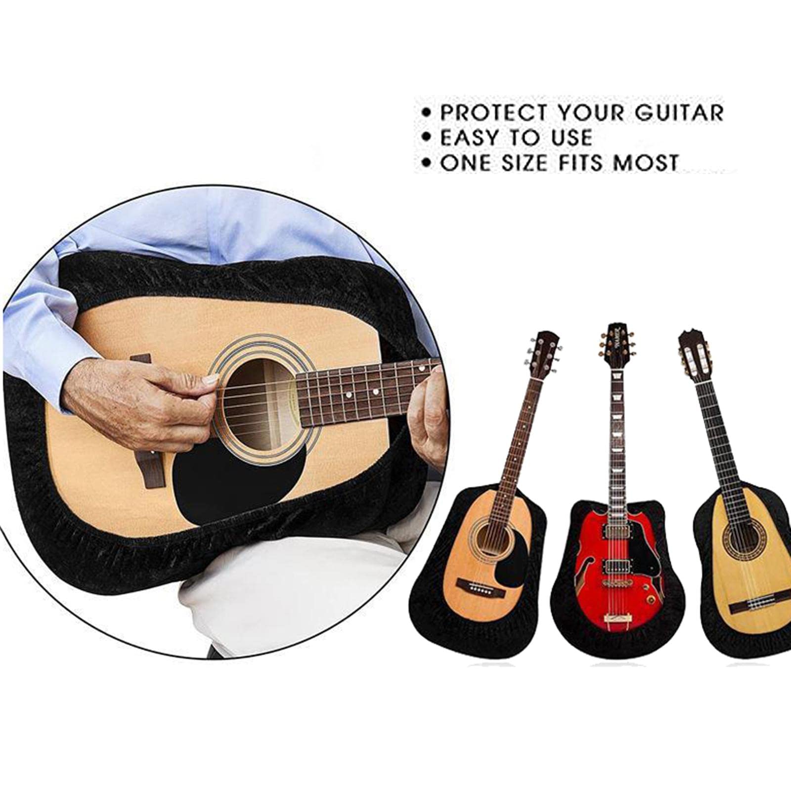 LOVIVER Manicotto Protettivo Elastico Universale per Chitarra Acustica Classica