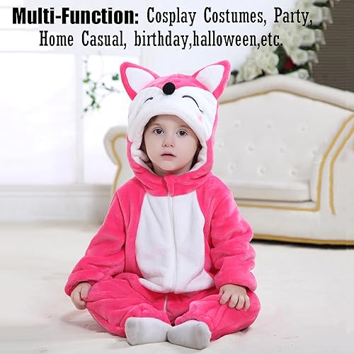 Miniatura 3 de QIAONIUNIU Disfraz de zorro para bebé para Halloween, mameluco para niños pequeños, rómper para cosplay, de 2 a 6 meses