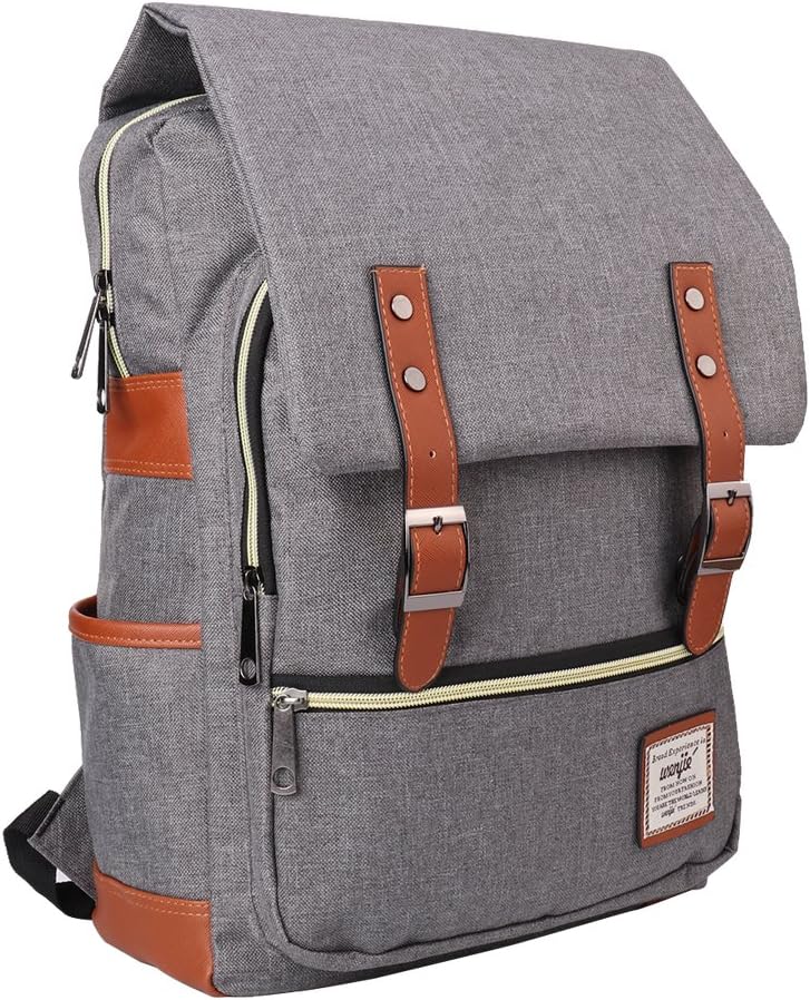 15" Laptop Backpack, HENGREDA Lightweight Business School Bag Water Resistant for Hightschool College Student Women Men for HP Dell MacBook Laptop (Grey)