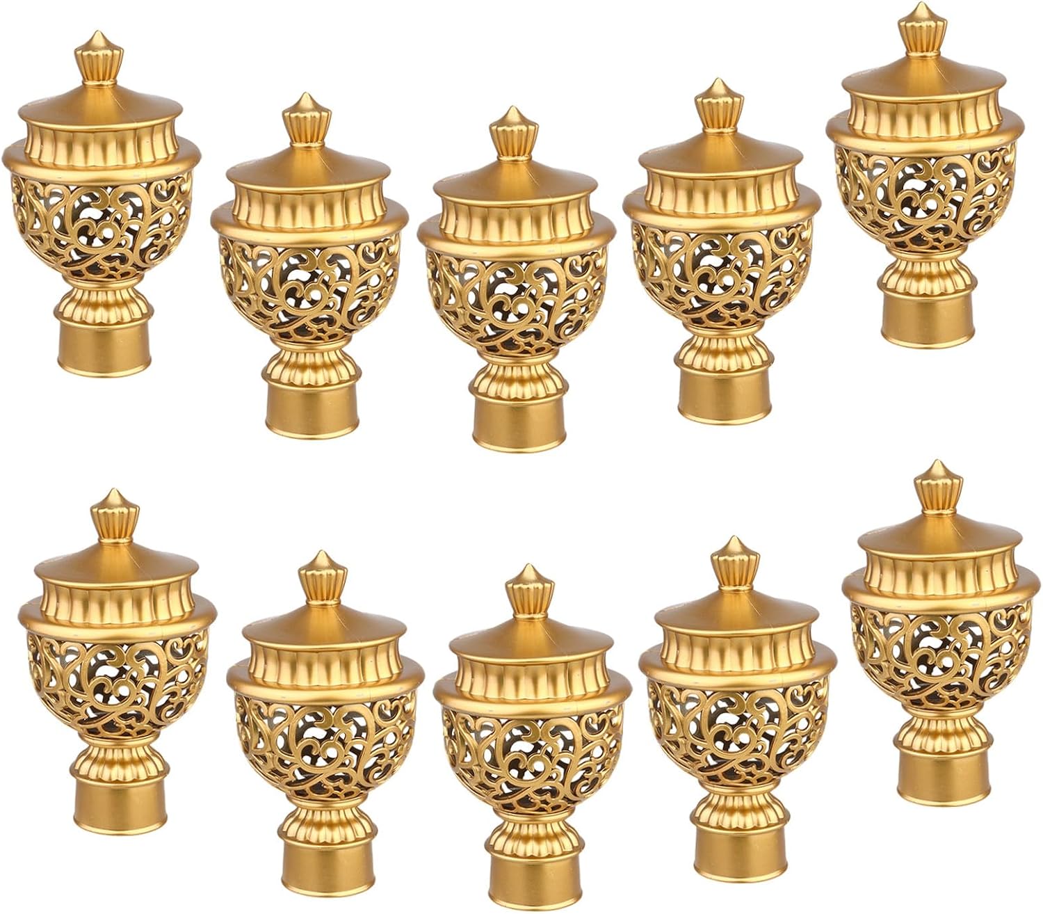 ERINGOGO 10Pcs Elegant European Curtain Rod Finials Decorative Caps for Home Easy Installation High Strength Materials for Window Treatment Accessories