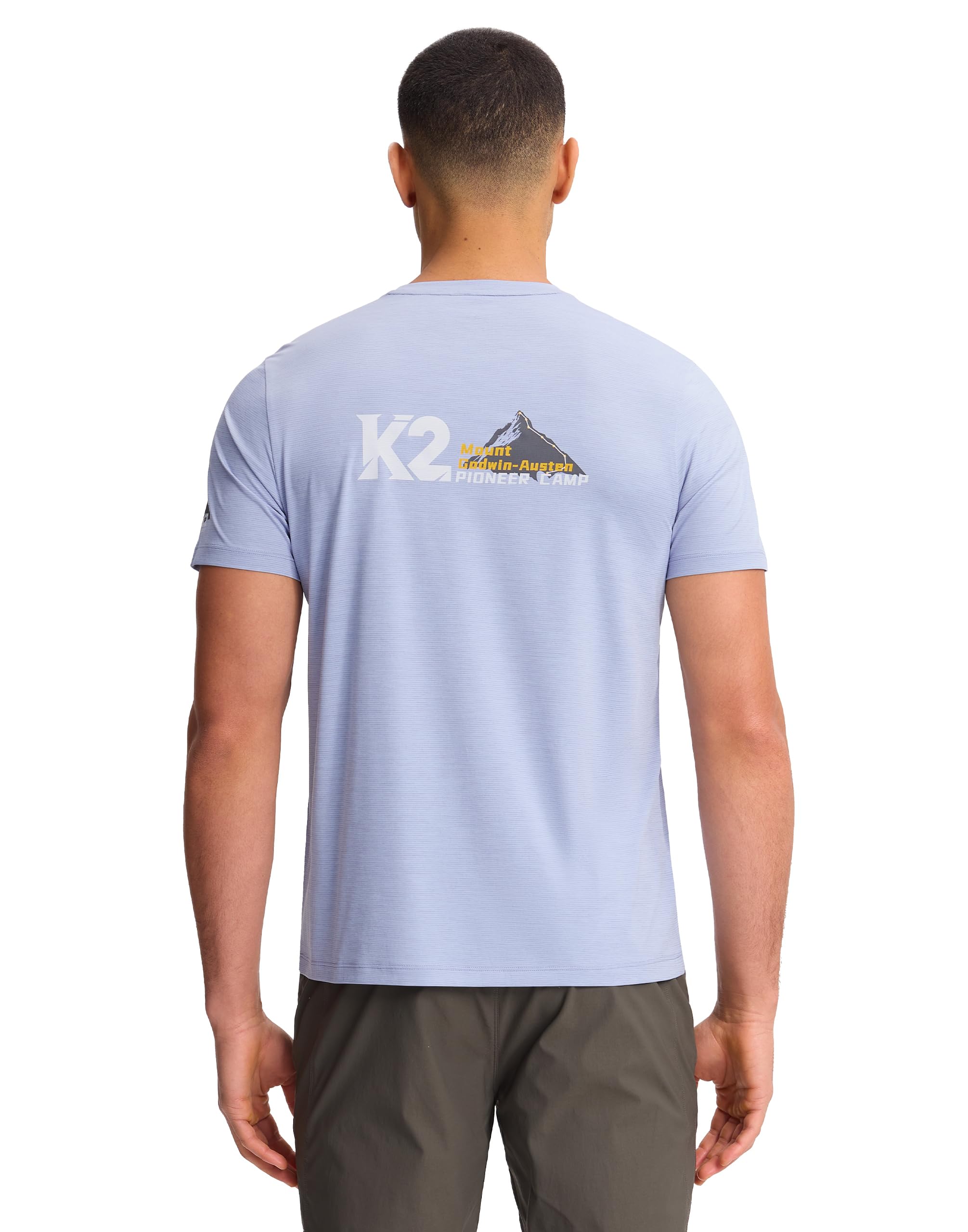 Pioneer Camp Maglietta sportiva da uomo, a maniche corte, traspirante, leggera, per corsa, assorbe l'umidità, elasticizzata, funzionale, per alpinismo, trail running