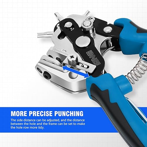 Miniatura 10 de DNA Motoring TOOLS-00126 - Herramienta giratoria para perforar agujeros de cuero, seis perforadores de campana hueca de acero recubierto perfecto