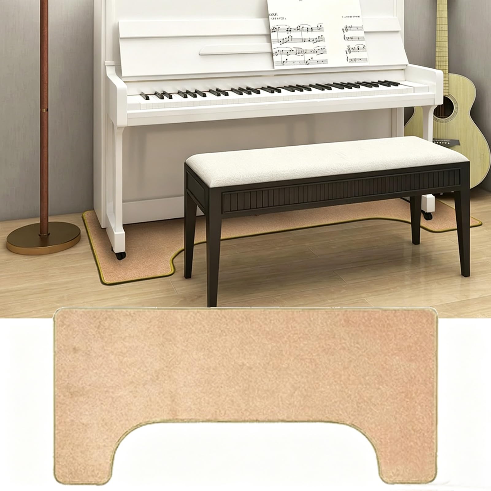 Tappeto Insonorizzante Fonoassorbente per Verticale Pianoforte Tappeto per Batteria Acustica Tappeti Antiscivolo Tappeto a Tamburo Tappetino Insonorizzato 160 x 70 cm