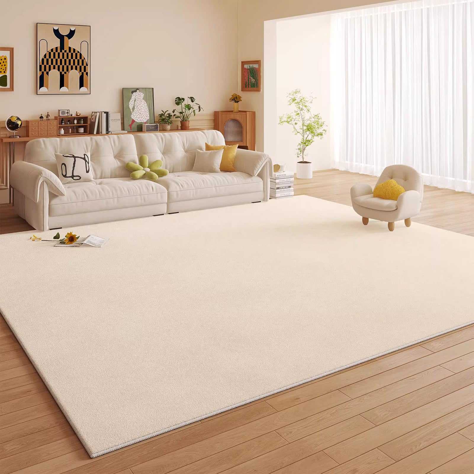 Tapis de sol en peluche douce pour salon et chambre