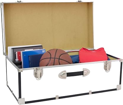 Seward Trunk Basic 30 Trunk - White Storage Chest with Latches & Handle