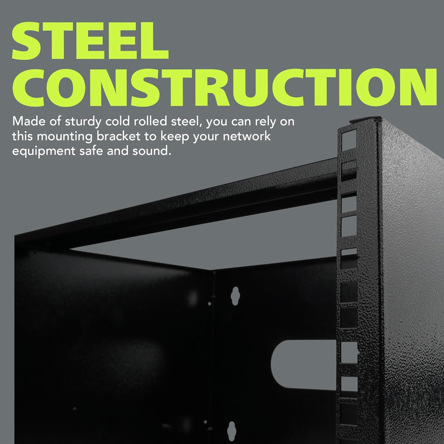 Pearington 6U Wall Mount Network Rack - 13.75 Inch Deep (Low Profile) - 19" Patch Panel Bracket for Shallow Server and IT Equipment, Network Switches - 44lbs/20kg Weight Capacity, Black (WALLMOUNT6)