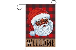 African American Santa Christmas Garden Flag