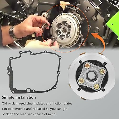 Miniatura 2 de Kit completo de embrague de muelles resistentes Kit de juntas de disco de embrague para Honda Rebel 250 CMX250CX 1985-2016 Nighthawk 250 CB250