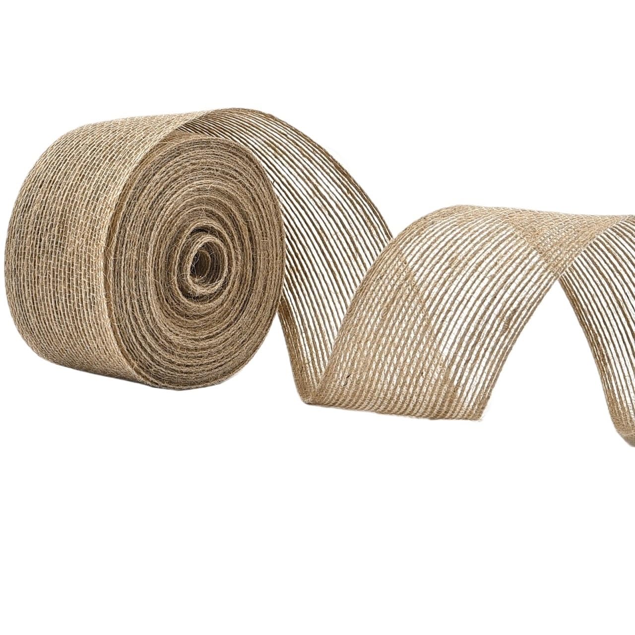 Hessian 0.6-5cm Natural Burlap Fabric Jute Craft Ribbon Lace for Wrapping Rustic Vintage Wedding Decor 10Meter(5cm)
