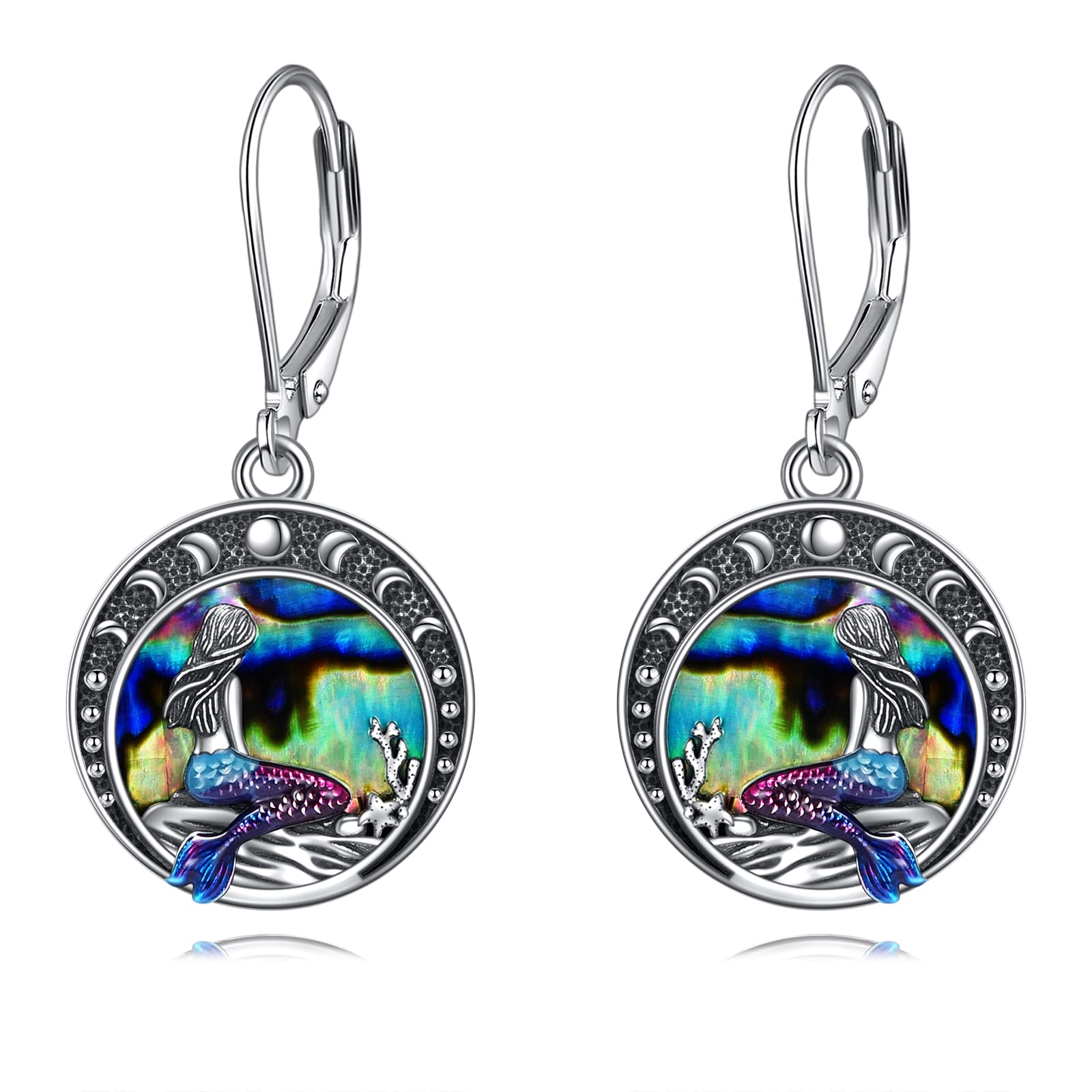 Orecchini a forma di sirena in argento sterling 925, regalo di