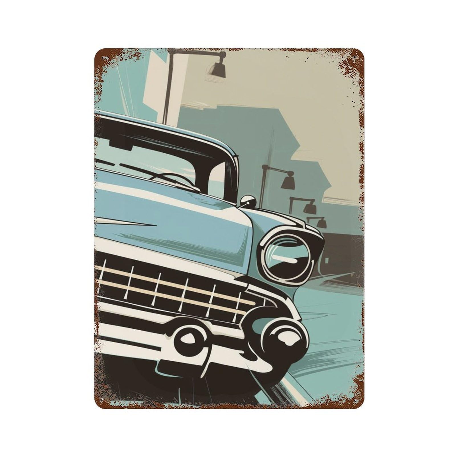 Retro Car Retro Metal Sign 15.7"x11.8", for Garage, Bar And Workshop Decor, Shabby Chic Decor