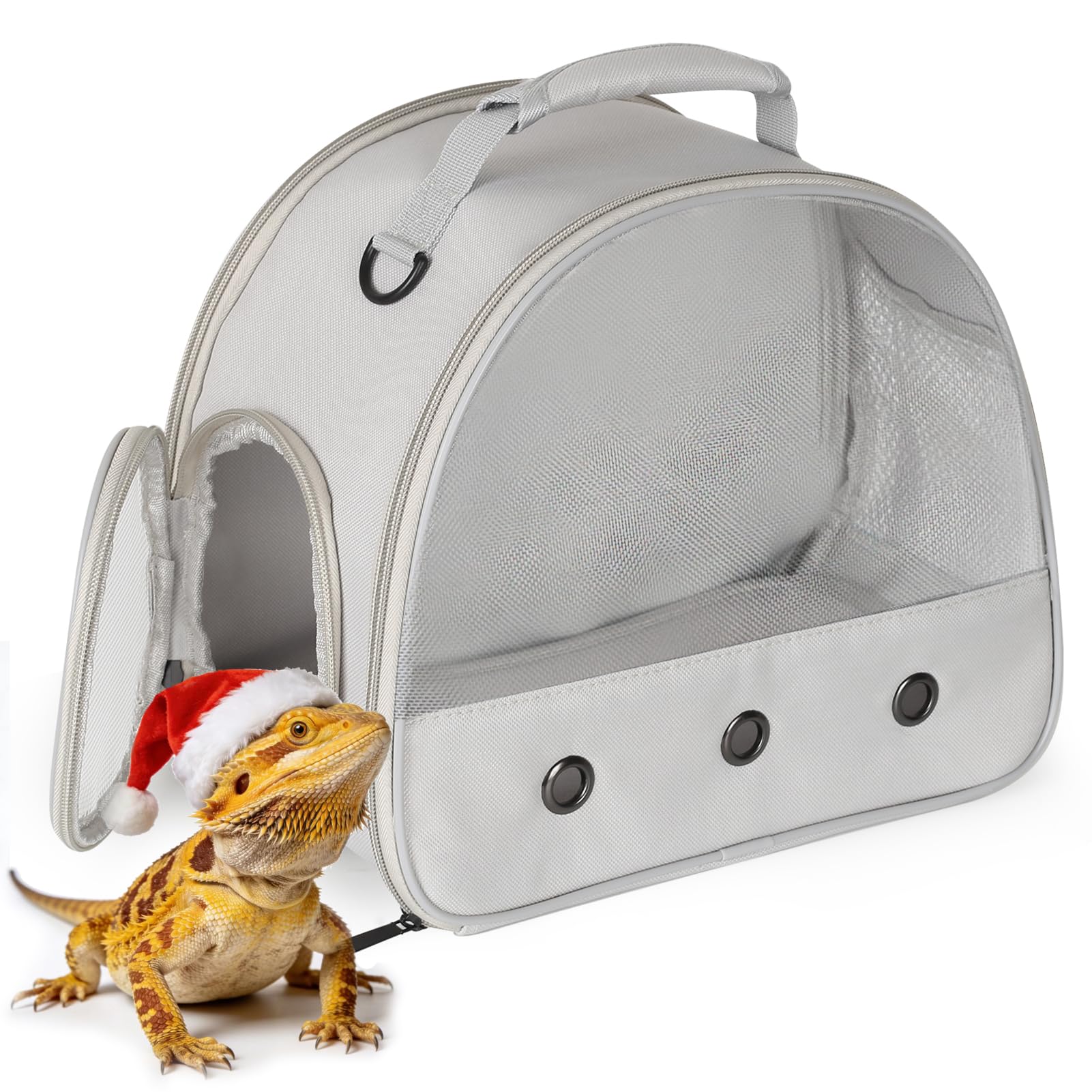 Ventilation Lizard Carrier for Bearded Dragon,Guinea Pig Carrier,Guinea Pig Carrier for 2,Reptile Travel Carrier for Lizards Sugar Glider Hedgehog Rat Parrot Birds,Airline Approved