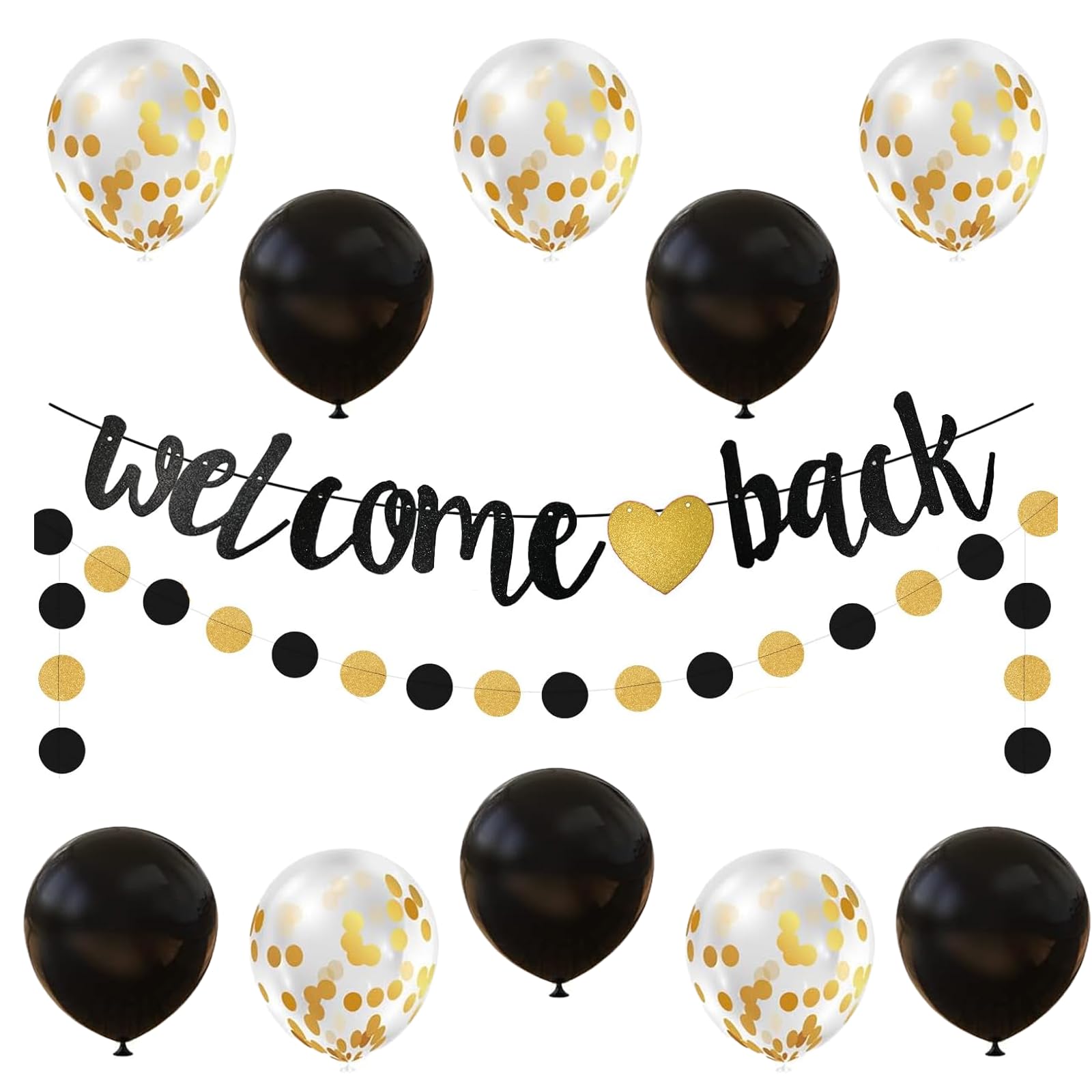 22-teiliges Welcome Back Deko Set – Girlande, Ballons & Spiraldeko – Für Willkommenspartys & Heimkehr