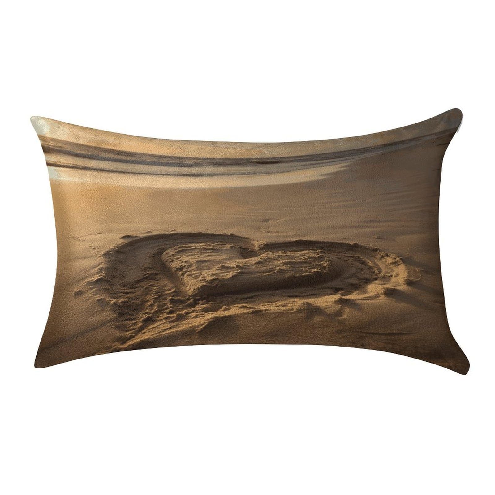 Btcowzrv Style Hearts Drawn On The Beach Pillow Cover Pillow Case Pillowcase
