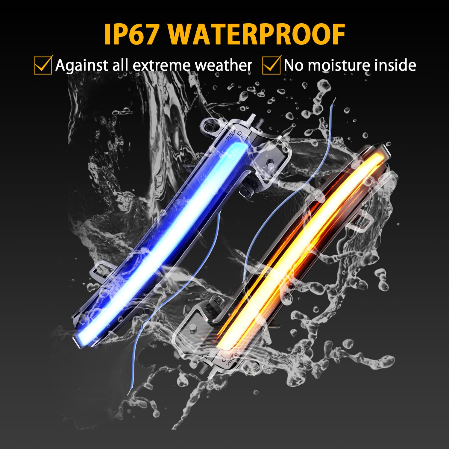Indicatori di Direzione Per F20 F21 F22 F23 F30 F31 F32 F33 F36 X1 E84 i3 M2 F87 Indicatore Laterale Dinamico Luce, Indicatore Sequenziale Dello Specchio,Blu e Giallo,2 Lampade