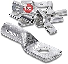 Kalitec DR6-8 Press Cable Lug 6 mm² M8 I Connector According to DIN 46235 I Made in Germany Pack of 10