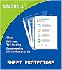 Seashell 100 Pack Clear Sheet Protectors 8.5 x 11 Inch, Page Protector for 3 Ring Binder, Top Loading Plastic Sleeves with Reinforced 3 Holes, Letter Size for School and Office Use