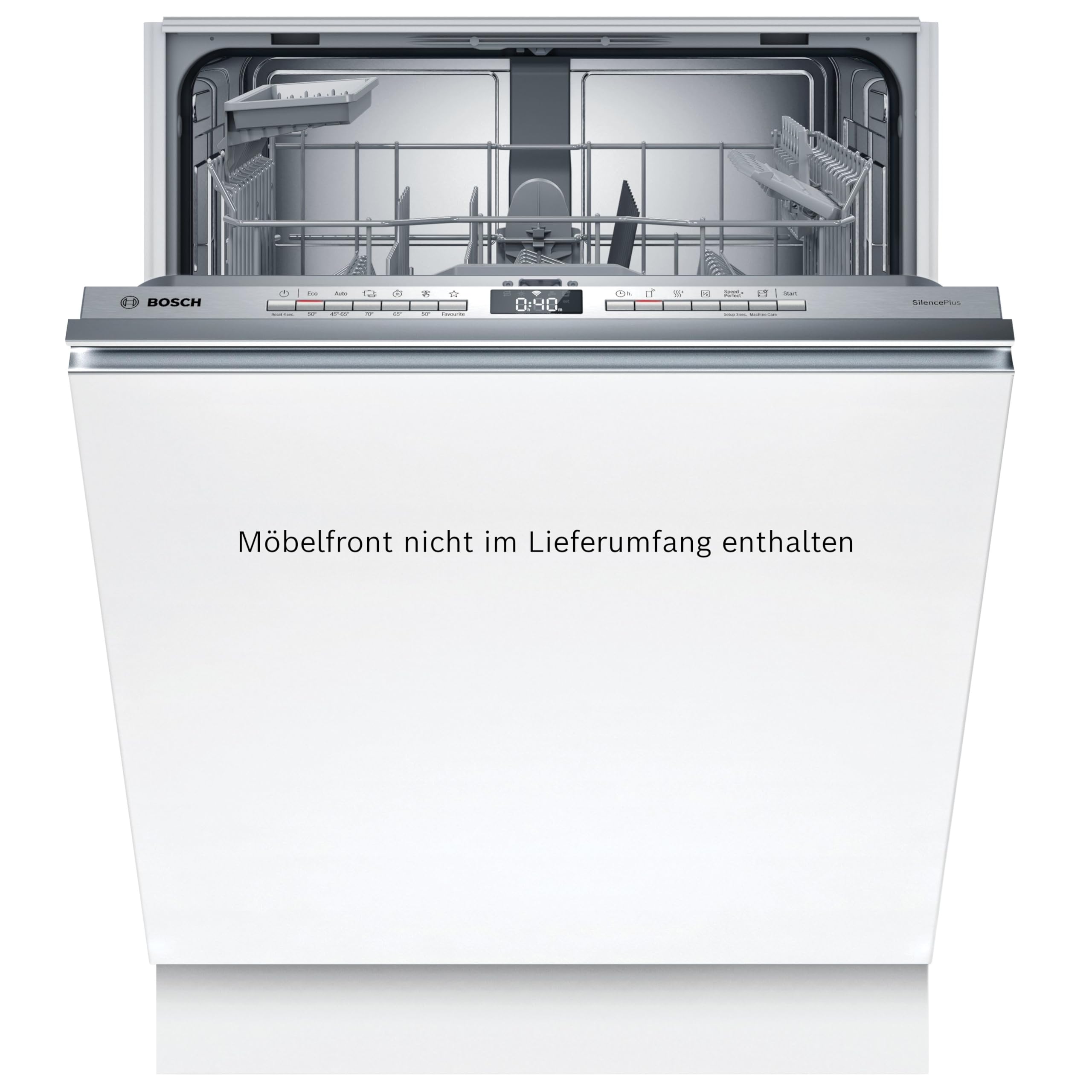 Bosch SMV4HAX48E Serie 4 - Lavavajillas inteligente totalmente integrado, 60 cm de ancho, cesta para cubiertos, fabricada en Alemania, programa silencioso, secado extra con solo pulsar un botón