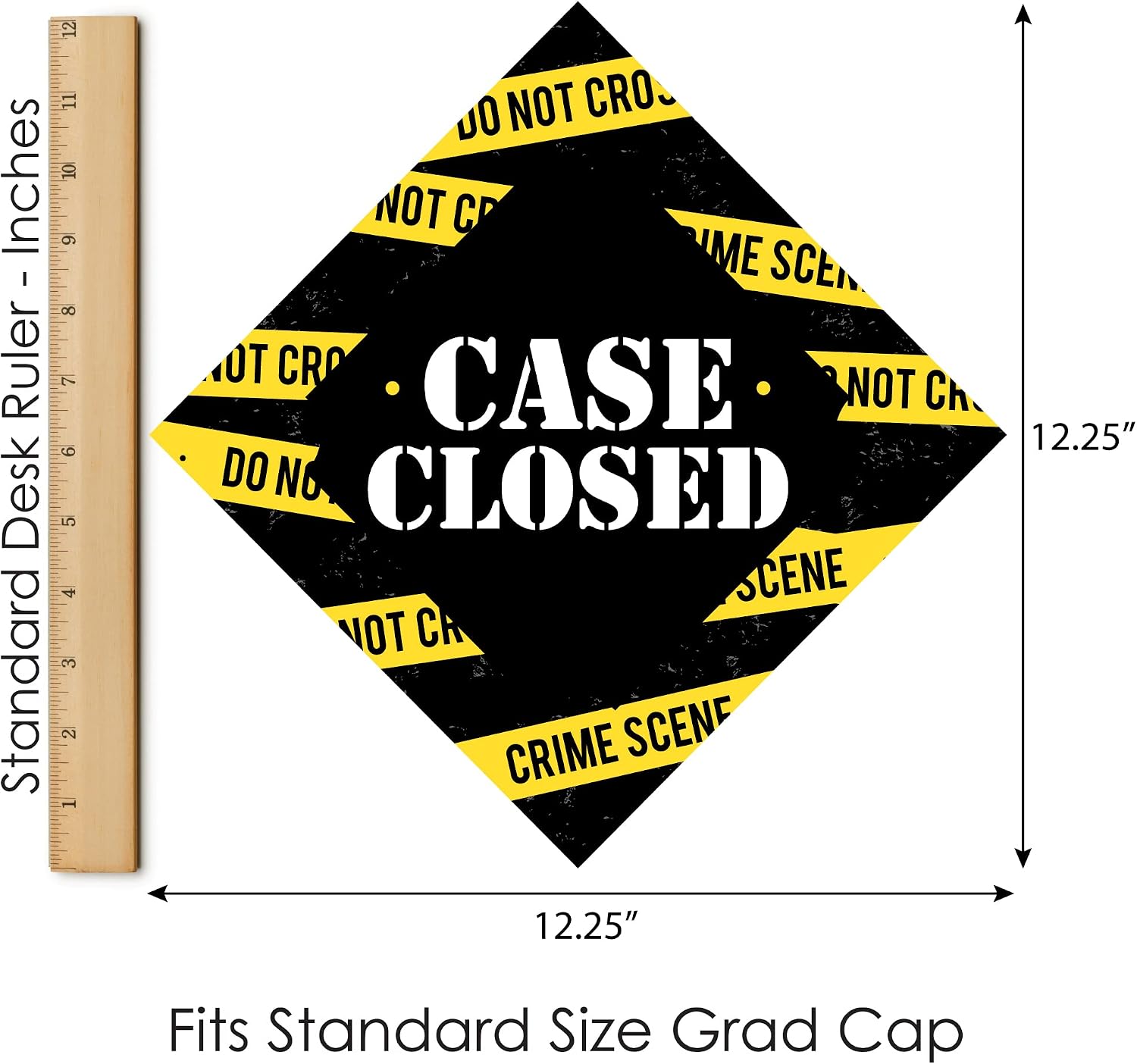 Big Dot of Happiness Case Closed - Criminal Justice Graduation Cap Decorations Kit - Grad Cap Cover
