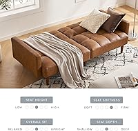 Vista 6 de mopio Sofá cama futón de 76.4 pulgadas, sofá, sofá biplaza, sofá cama, sofá futón moderno de mediados de siglo, sofá cama, sofás para sala de estar