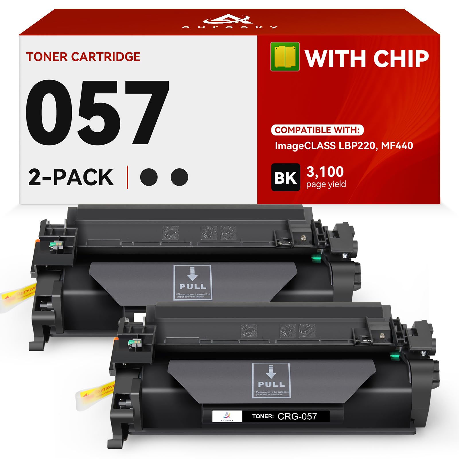 057 Black Toner Cartridge 057 Toner Compatible with Canon MF455dw MF451dw MF445dw MF443dw MF453dw LBP226dw LBP227dw LBP228dw Printer (with Chip)