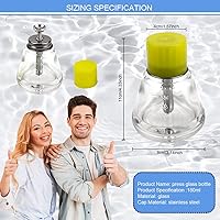 Vista 2 de FERCAISH Botella de vidrio transparente de 6.1 fl oz, dispensador profesional de bomba de vidrio transparente con escalas de medición