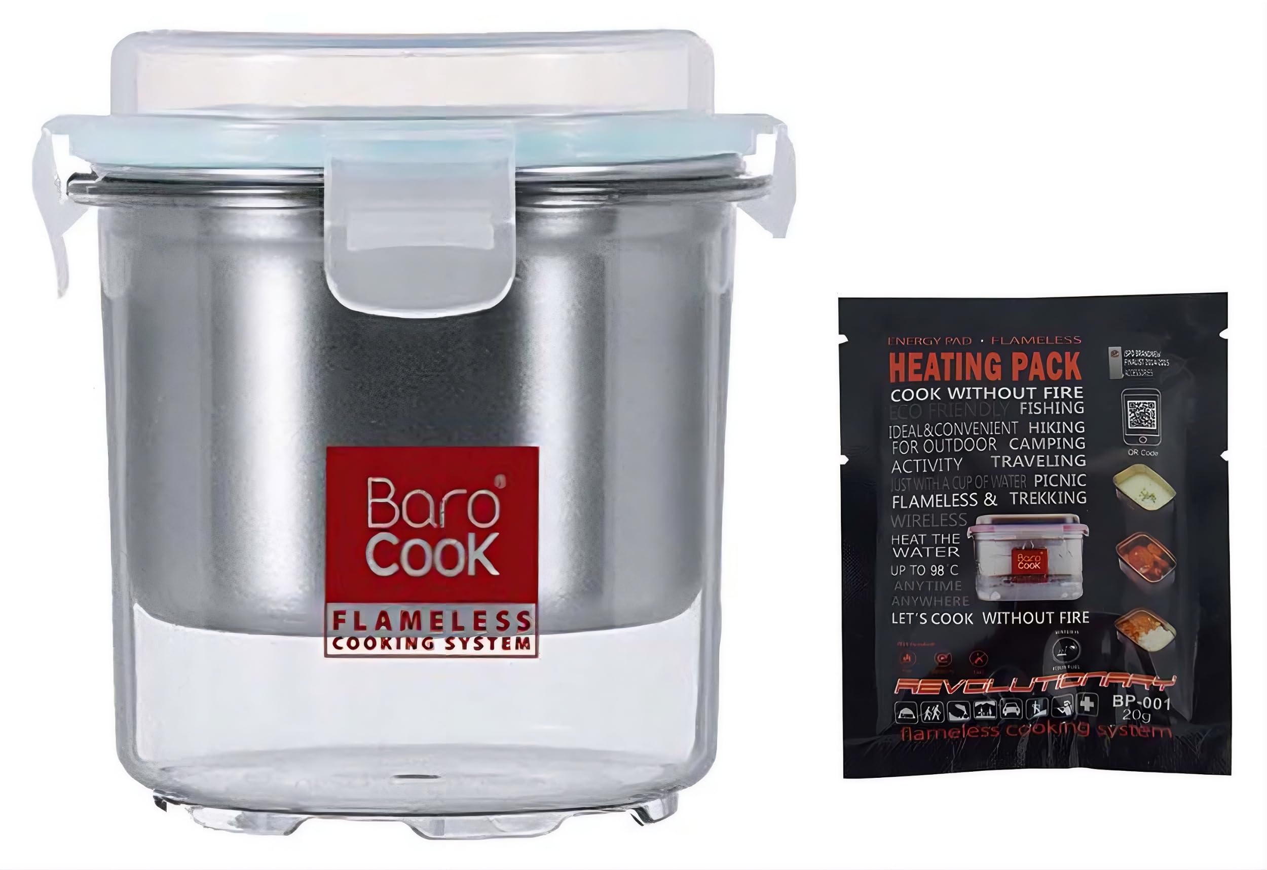 Barocook 78231 Flameless Outdoor Cooker System, Black/Transparent Lid, 360 ml