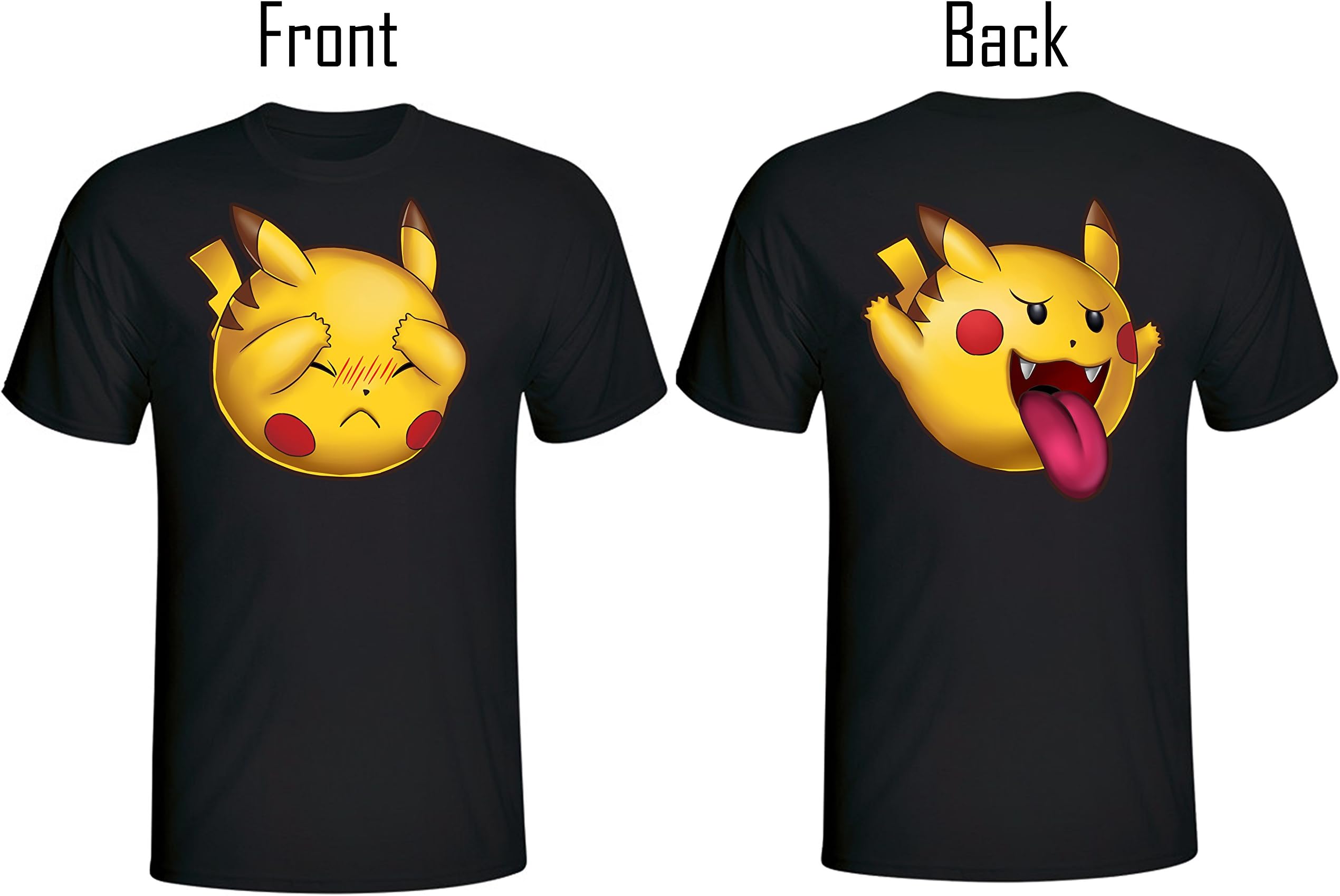 MerchDistributor PikaBOO Two Sided T-Shirt (X-Large, Black Version 2)