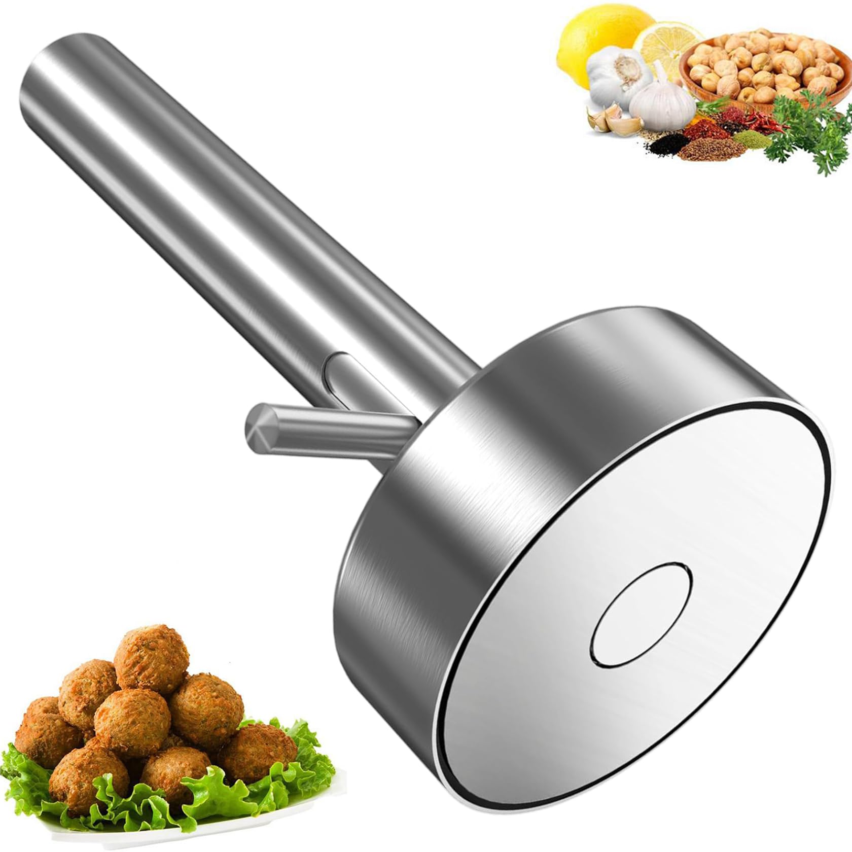 Cuchara de falafel con forma de rosquilla de acero inoxidable para cocina y catering