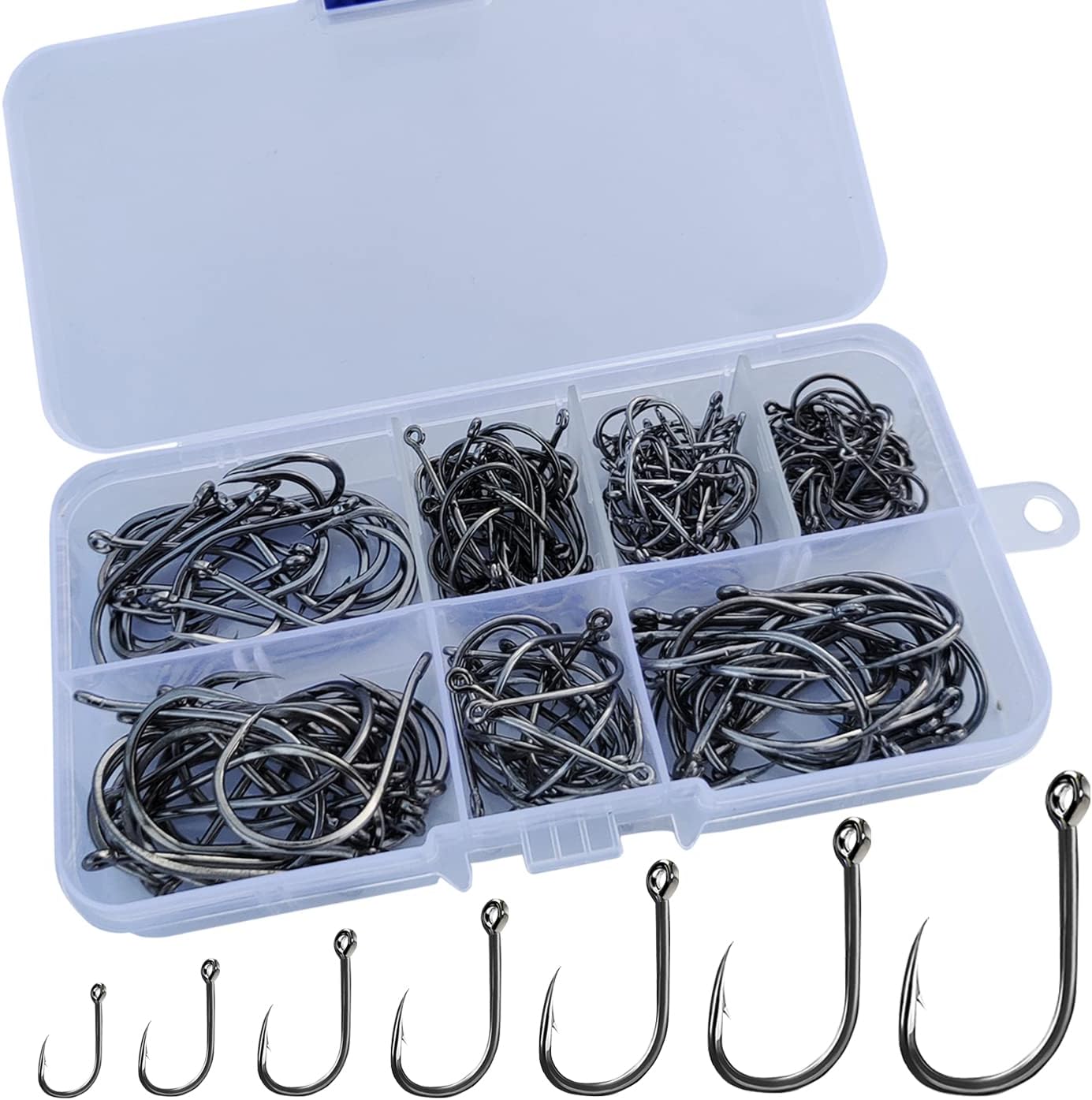 Drasry Fishing Hooks Set High Carbon Steel Large Fish Hook Kit Suitable