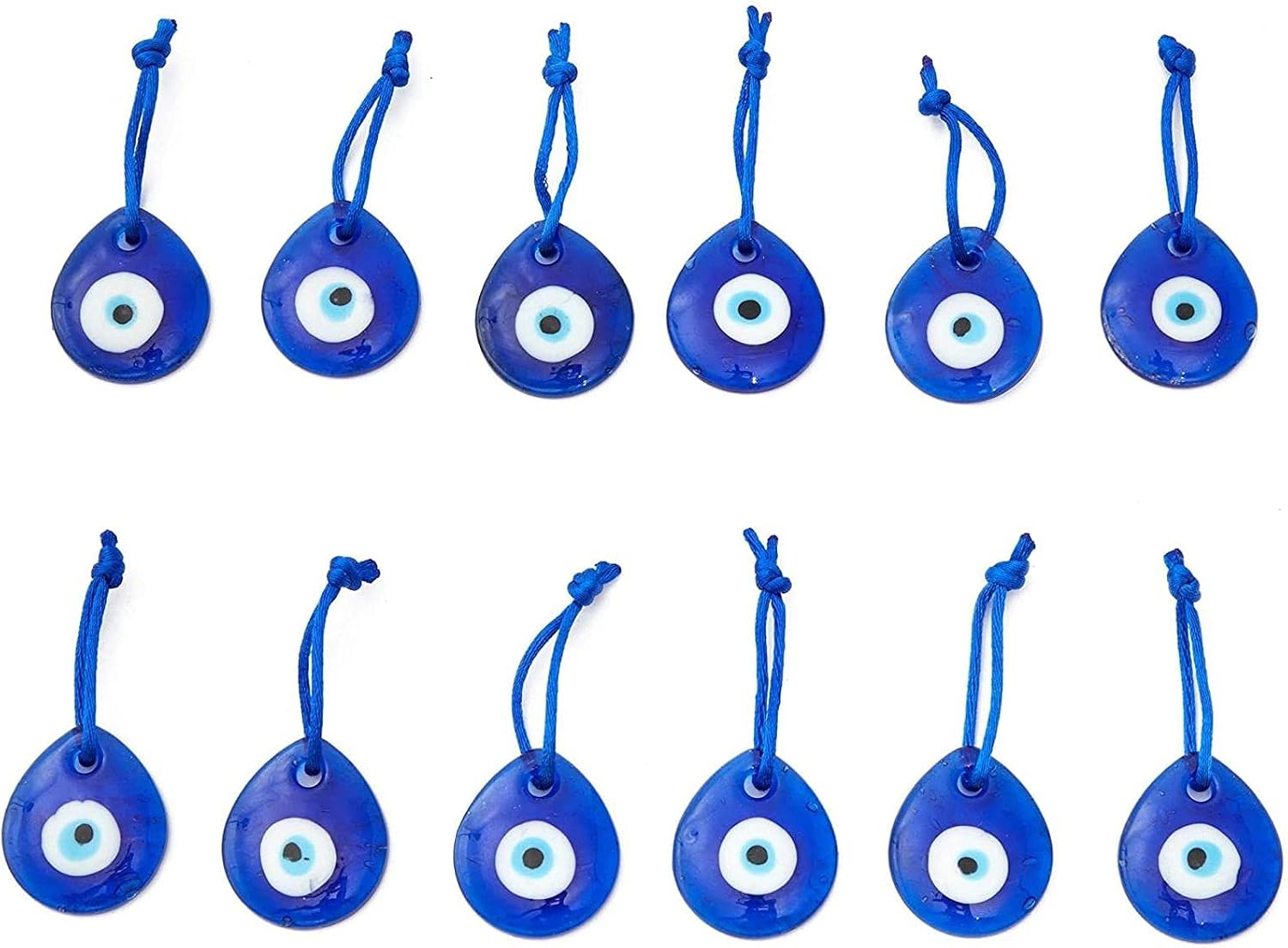 Juvale Hamsa Evil Eye Beads for Décor and Home Protection, 12 Pack, Dark Blue