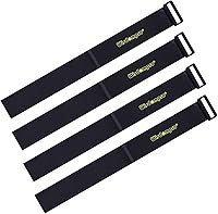 Vista 1 de Wisdompro - Paquete de 4 correas de gancho y bucle de 2 x 37 pulgadas, correas de sujeción reutilizables para cables, reutilizables, duraderas